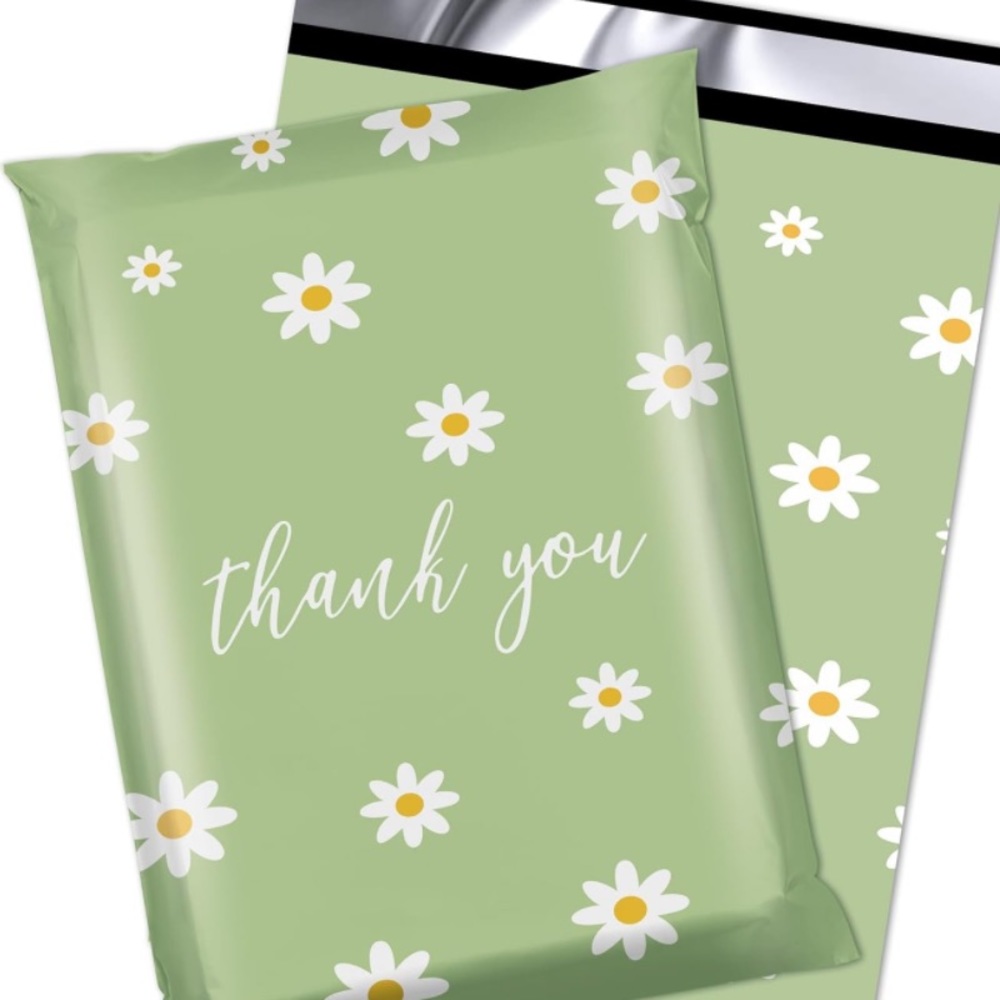 NEW Daisy Flower  Thank You Poly Mailers 10x13” - 25 pack